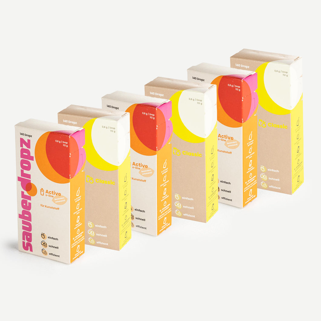 Family-Bundle: 3x Classic + 3x Active – für alle Flaschen & Materialien