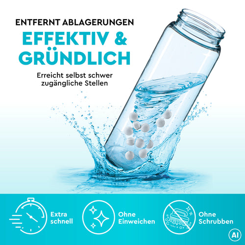Trinkflaschen-Reinigungstabletten mit 2-fach Effekt